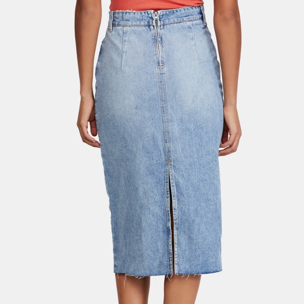 Free People Denim Pencil Skirt - Picture 2 of 8